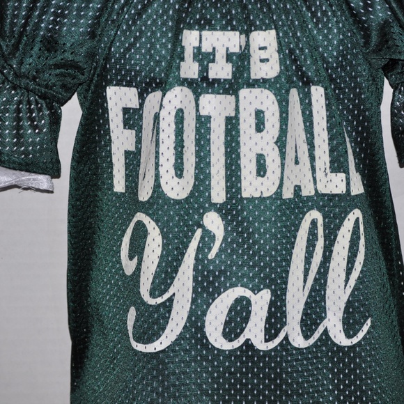 Girl's Jersey It's Football Y'all Green White 2T-4 - Picture 5 of 5